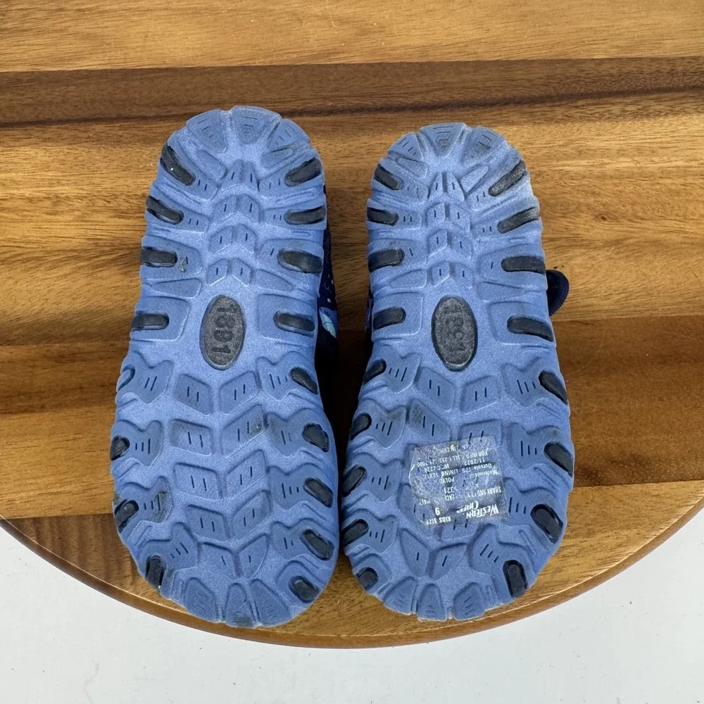 New Little Kids Western Chief Blue Sharks Beachgoer Water Shoes Size 9‎ C NWOB